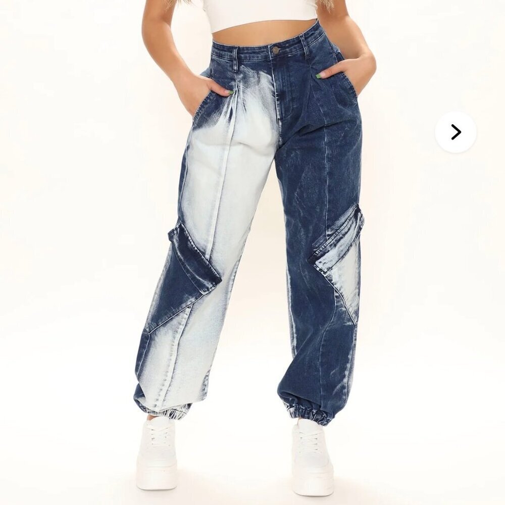 Out of the Shadows color block boyfriend jeans - Dark Wash